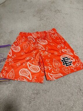 Eric Emanuel EE Basic Mesh Shorts - Orange Paisley - Size XL - SALE